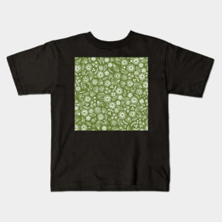 Floral Sketch Green Kids T-Shirt